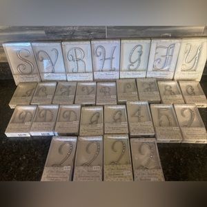 Lillian Rose Cake Monograms Cake Topper Lot Silver With Rein stones